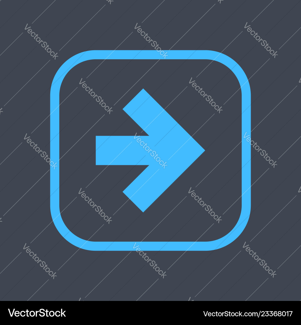 Arrow sign in a square icon web button is created Arrow sign in a square icon web button is created vector image