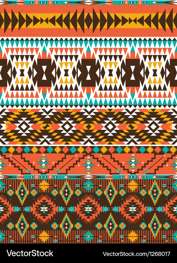 Aztec colorful geometric seamless pattern Vector Image