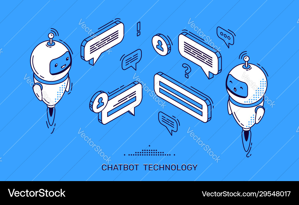 Chatbot technology banner ai robot client support Chatbot technology banner ai robot client support vector image
