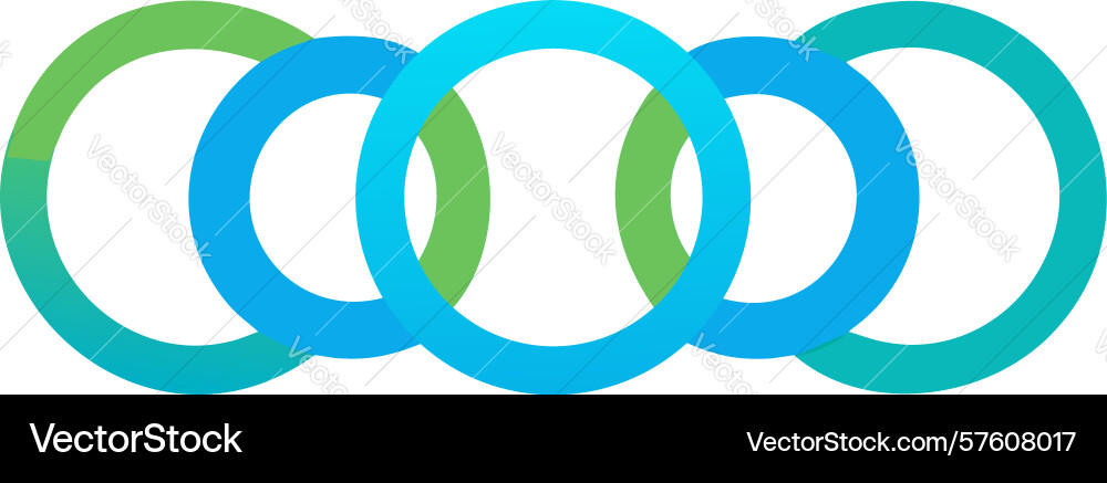 Continuous green loop abstract flow process icon vector image