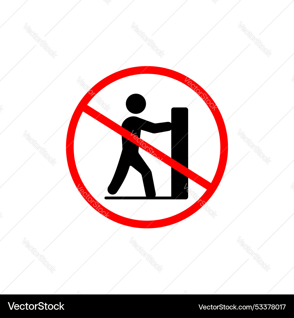Do not push sign icon set red warning circle Vector Image