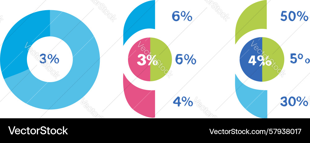 Dynamic Pie Charts for Data Analysis vector image