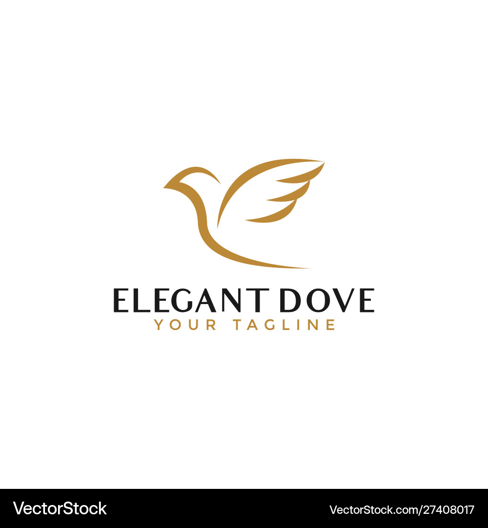 Elegant Dove Logo - Peace & Freedom Vector Image