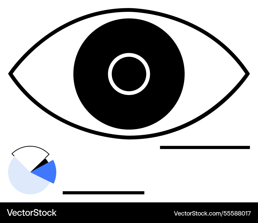 Eye with circular graph highlighting data Eye with circular graph highlighting data vector image