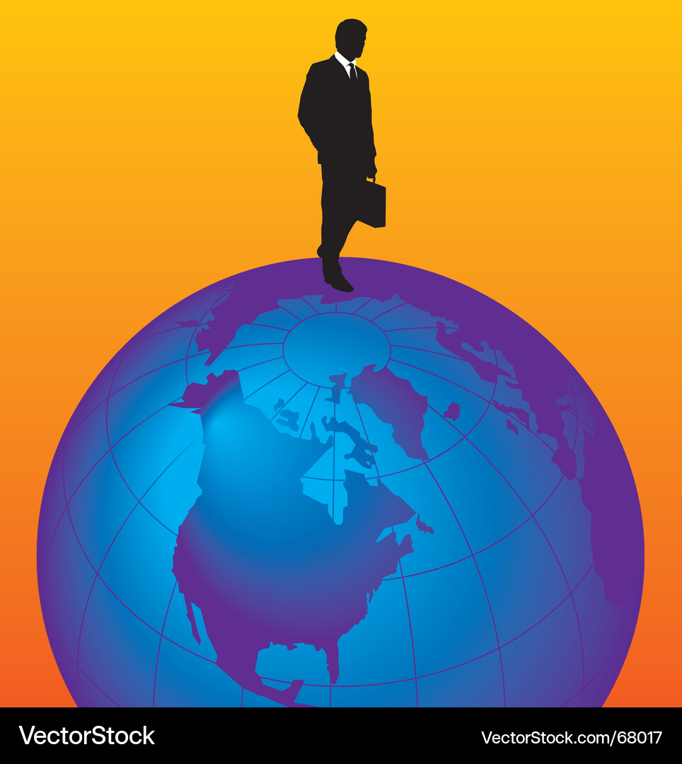 Globe with man Vector Image
