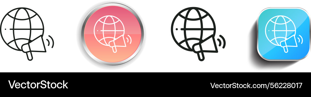 Marketing icon thin linear regular and button Marketing icon thin linear regular and button Vector Image
