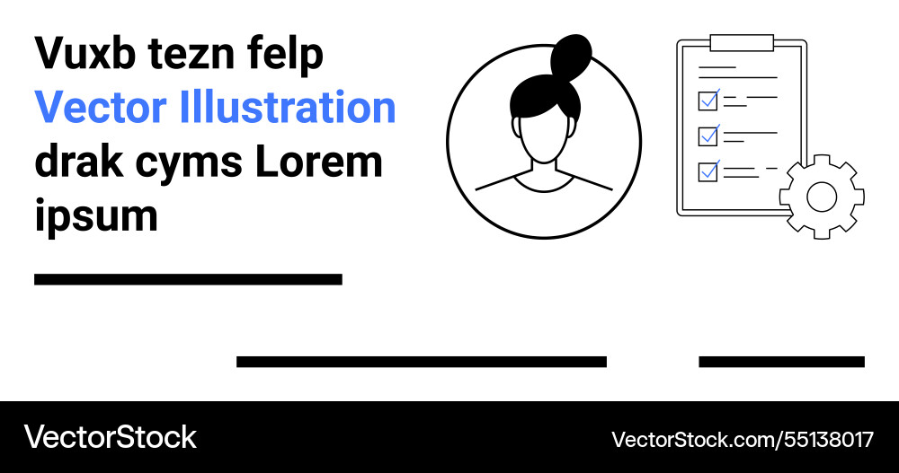 Minimalist profile avatar with gear and checklist Vector Image