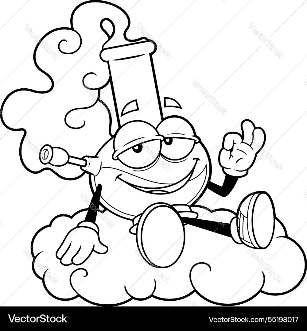 Outlined marijuana bong cartoon character Outlined marijuana bong cartoon character vector image