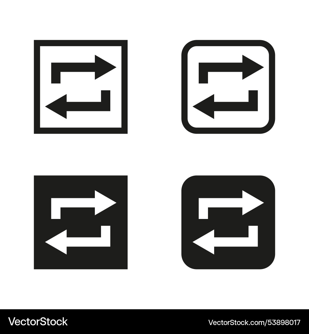Refresh arrow icons two-way arrows set circular Refresh arrow icons two-way arrows set circular vector image