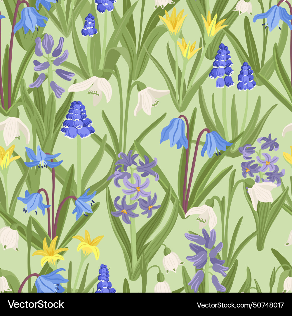 Seamless pattern with flowers Royalty Free Vector Image
