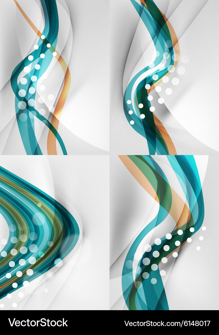 Set abstract backgrounds curve wave lines Vector Image