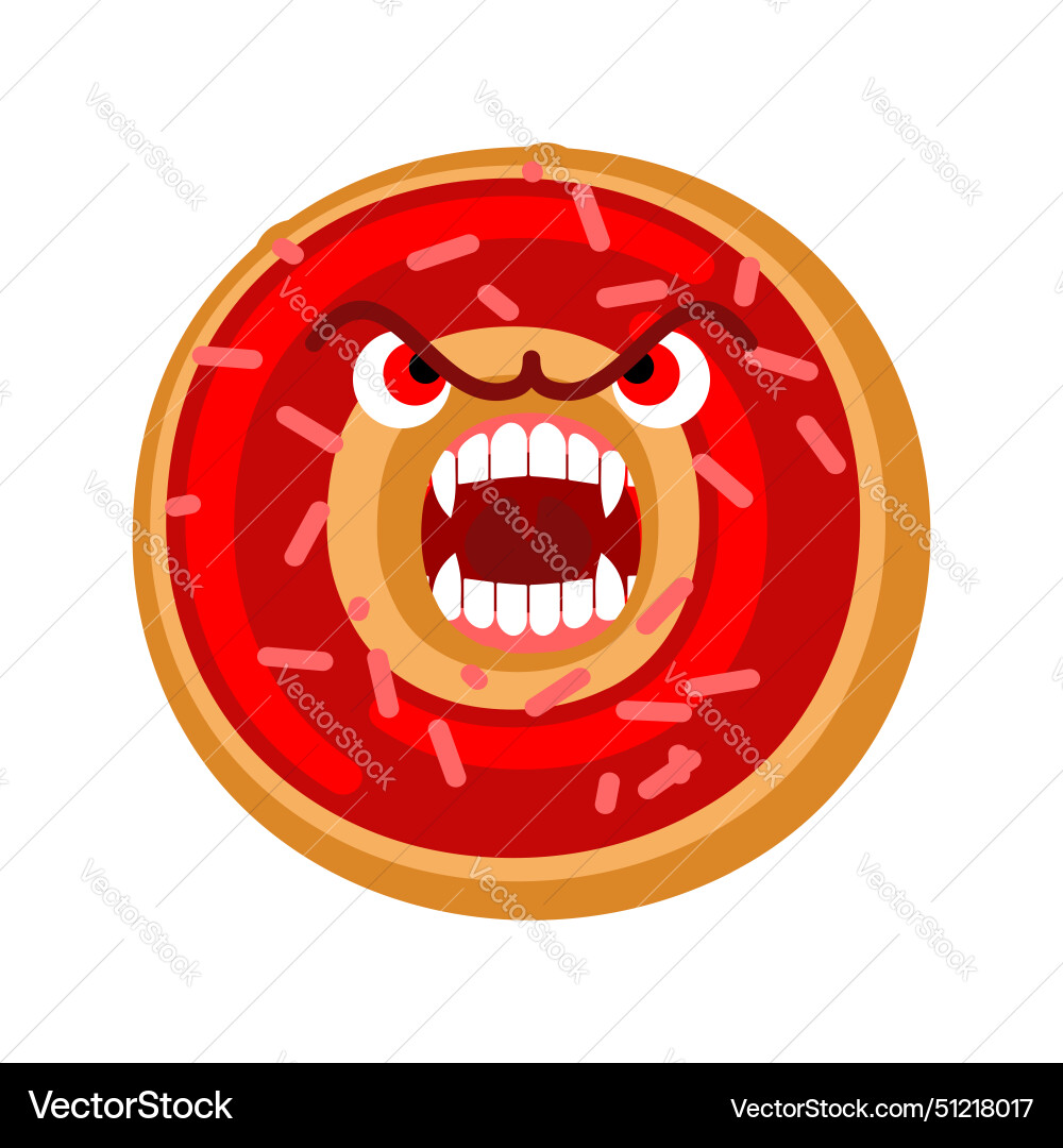 Terrifying Donut Monster Vector Image