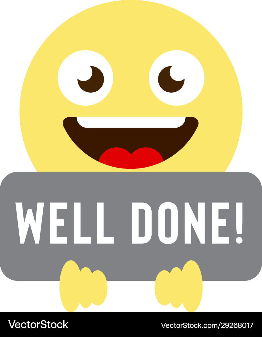 Well done emoticons icon symbol isolated on white Well done emoticons icon symbol isolated on white vector image