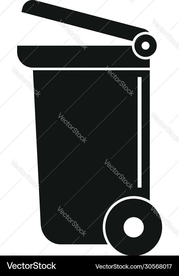 Wheel garbage container icon simple style vector image