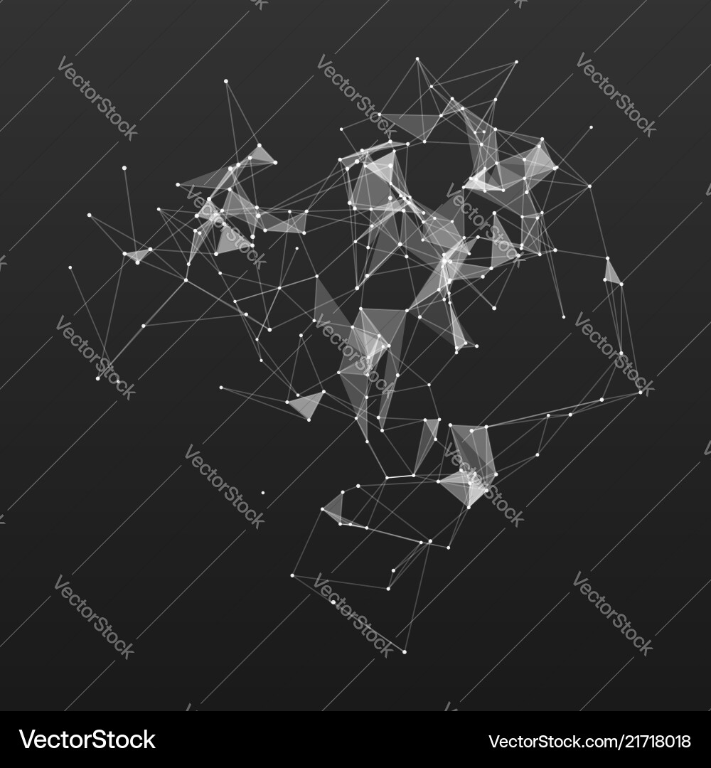 Abstract plexus shapes on black background 3d Abstract plexus shapes on black background 3d vector image