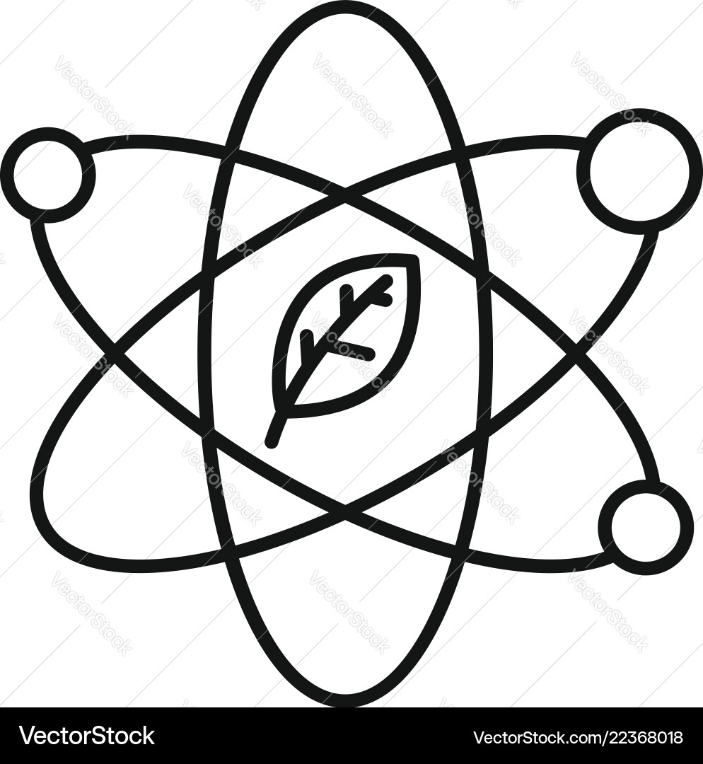 Blatt Atom Ikone Umriss Stil Blatt Atom Ikone Umriss Stil Vektorbild