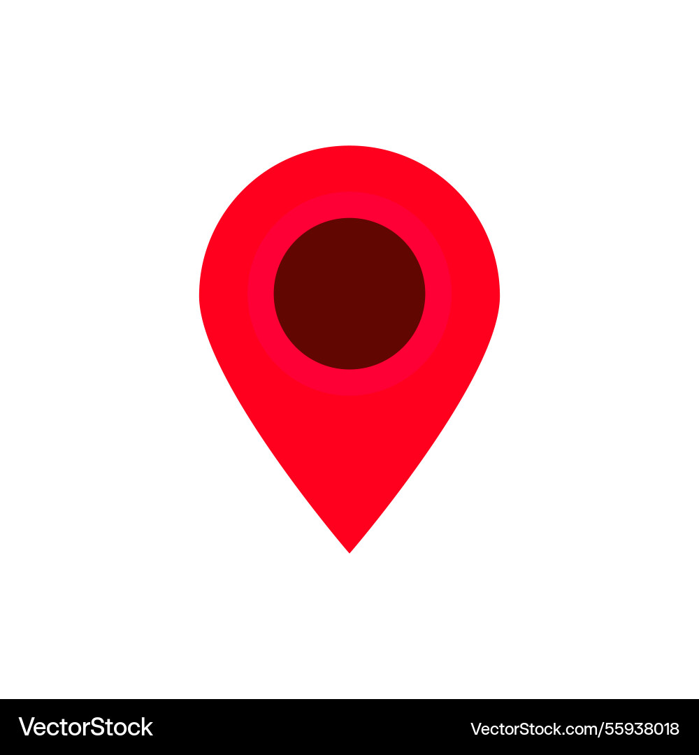 Bright red map pin icon for navigation Vector Image