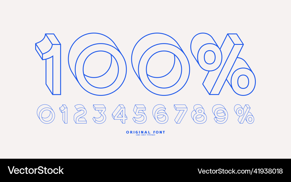 Bulk sans serif font in outline style Bulk sans serif font in outline style vector image