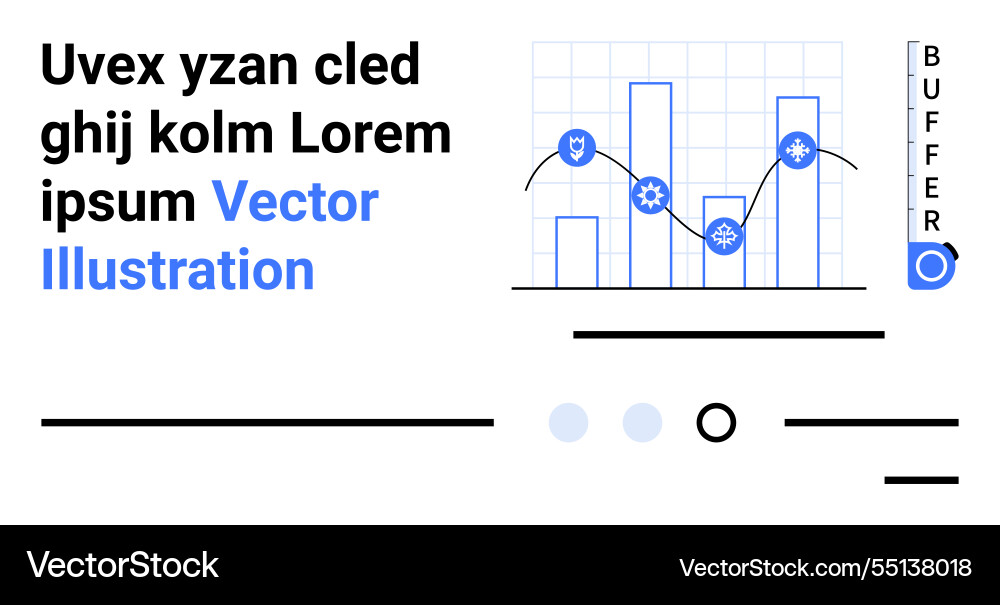 Data analysis visualization with bar and line Data analysis visualization with bar and line vector image