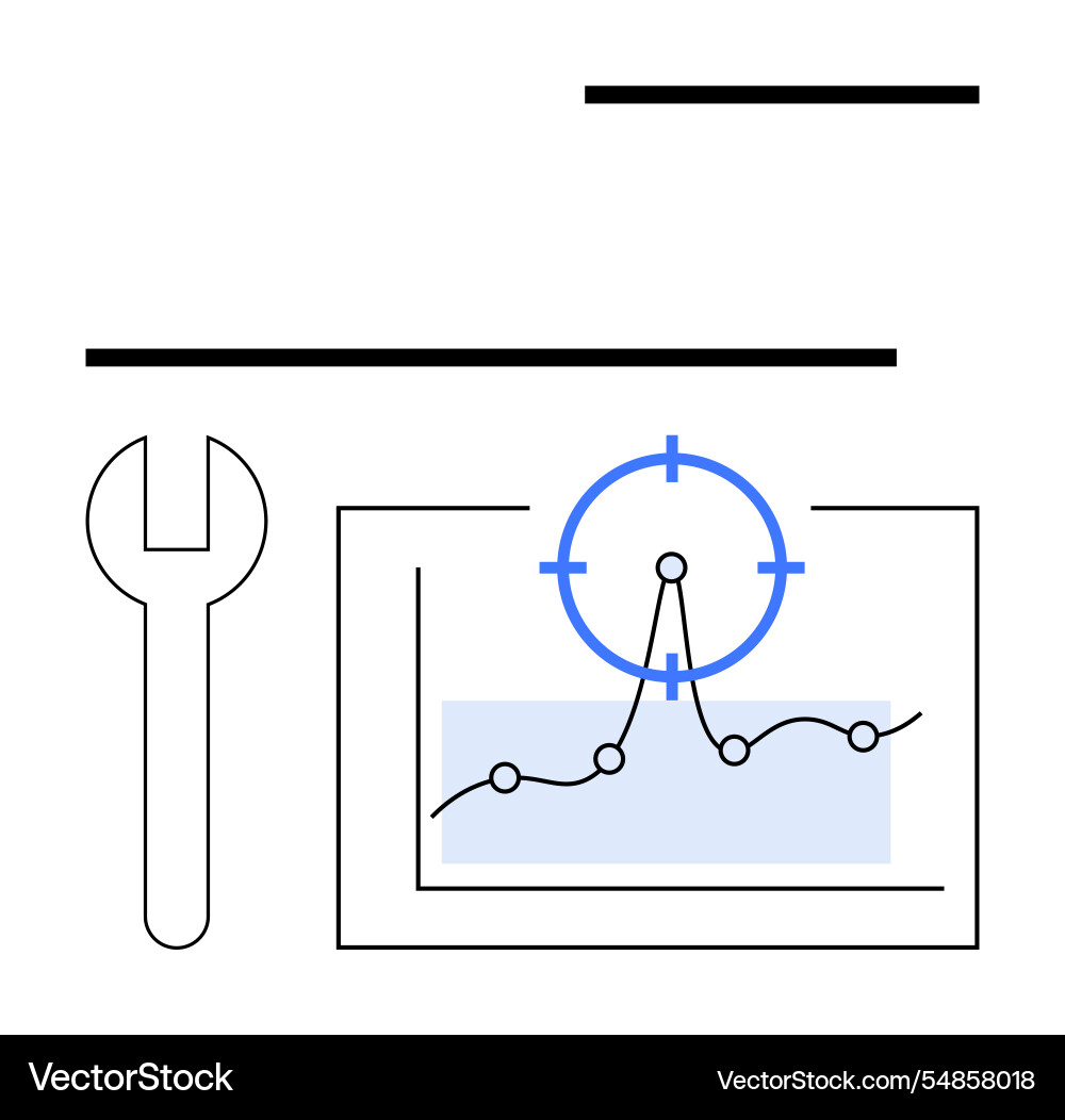 Data analysis with line graph magnifying tool Data analysis with line graph magnifying tool Vector Image