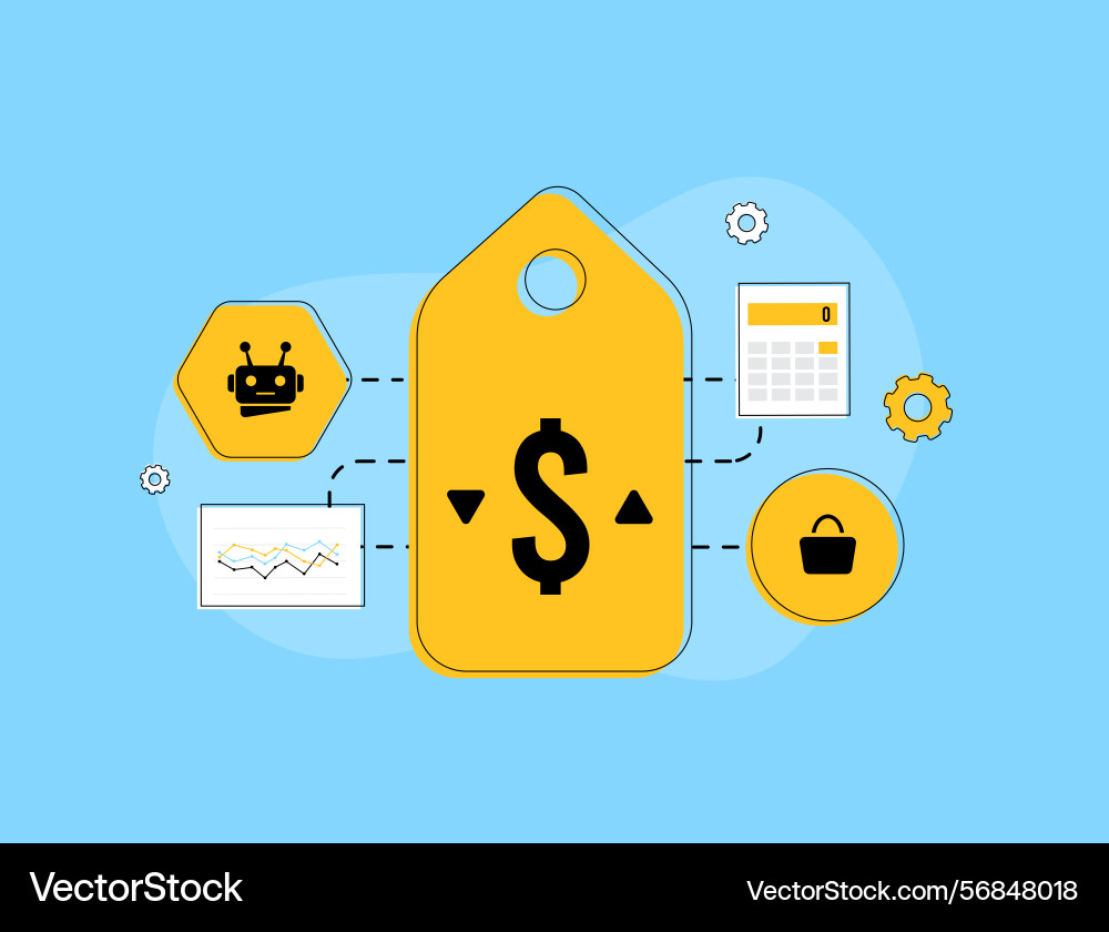 Dynamic pricing and ai optimization Dynamic pricing and ai optimization vector image