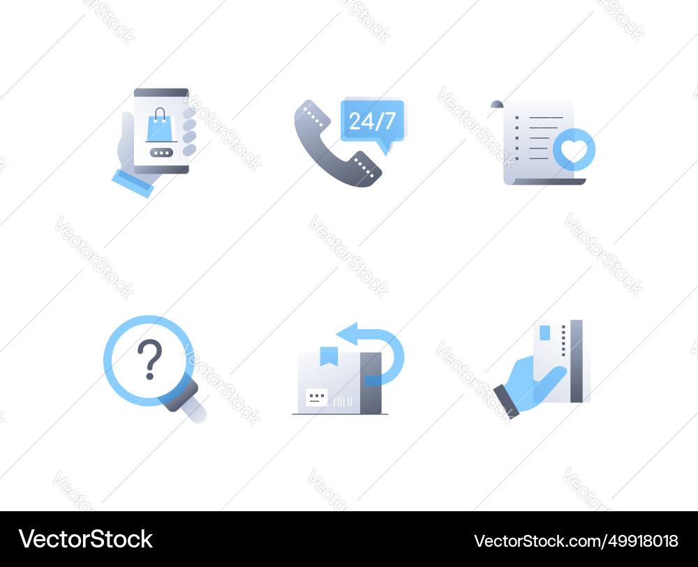 Order and return - flat design style icons set Order and return - flat design style icons set vector image