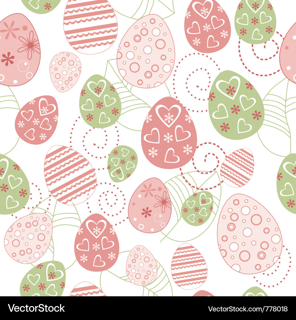 Spring Pastel Easter Eggs vector image