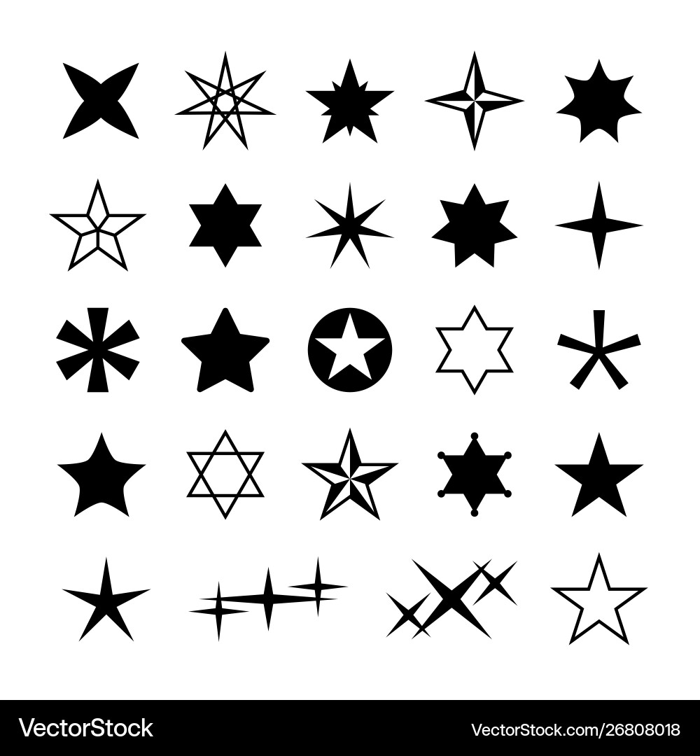 Star silhouettes rising christmas stars abstract vector image