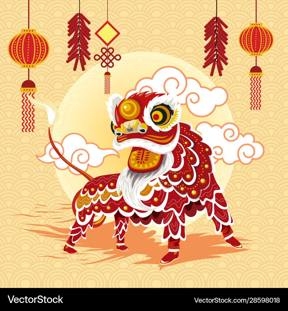 Traditionelle chinesische Löwen Design Traditionelle chinesische Löwen Design vektorbild