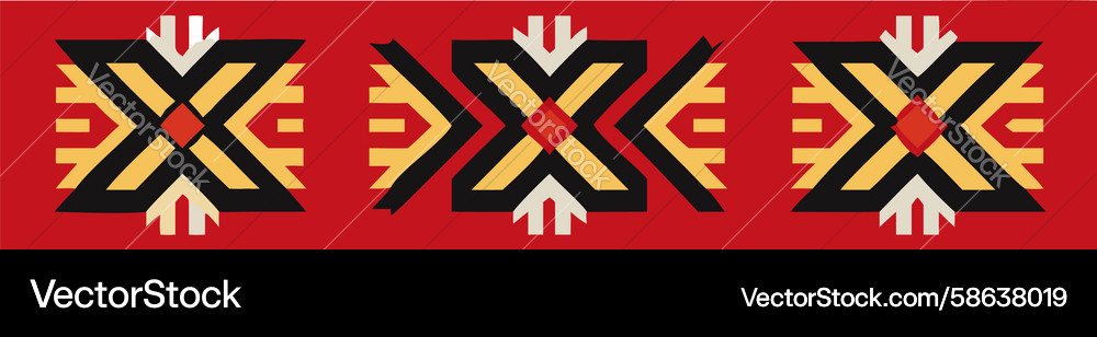 Abstract triple x-shape pattern border design Vector Image