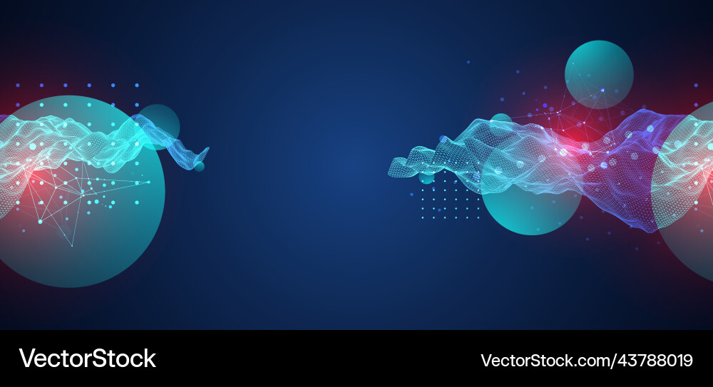 Abstract wave is made in a frame style vector image