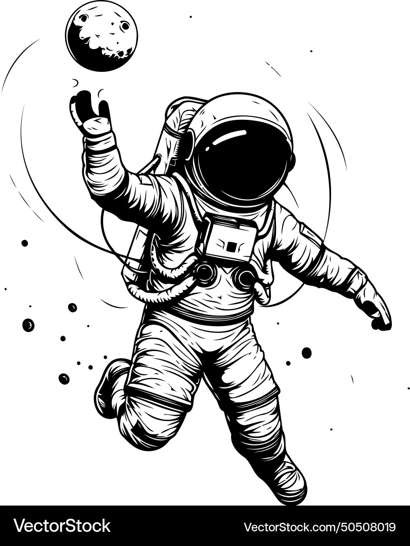Astronaut in outer space for your design vector image