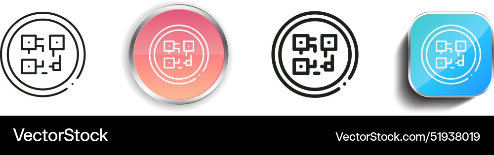 Bitcoin icon thin linear regular and button style Bitcoin icon thin linear regular and button style Vector Image