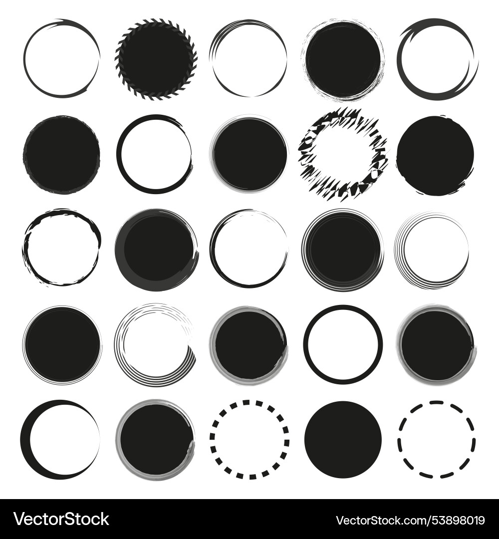 Circle pattern set round abstract shapes Circle pattern set round abstract shapes vector image