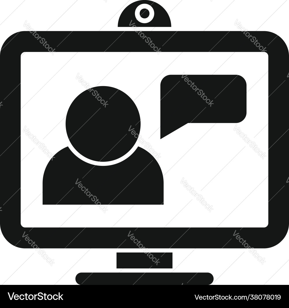 Computer video call icon simple style Computer video call icon simple style vector image