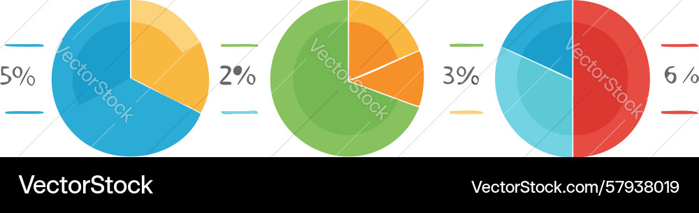 Diverse Pie Chart Set - Data Breakdown vector image