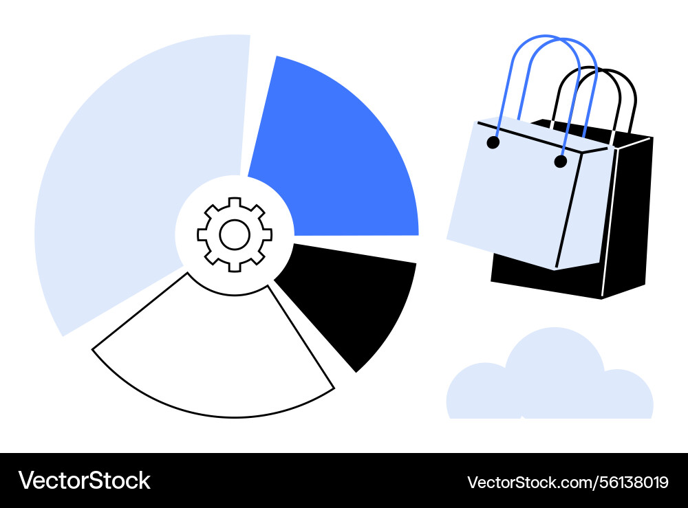 E-commerce data analysis with pie chart E-commerce data analysis with pie chart vector image