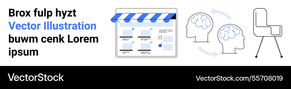 E-commerce website interface with brainstorming Vector Image
