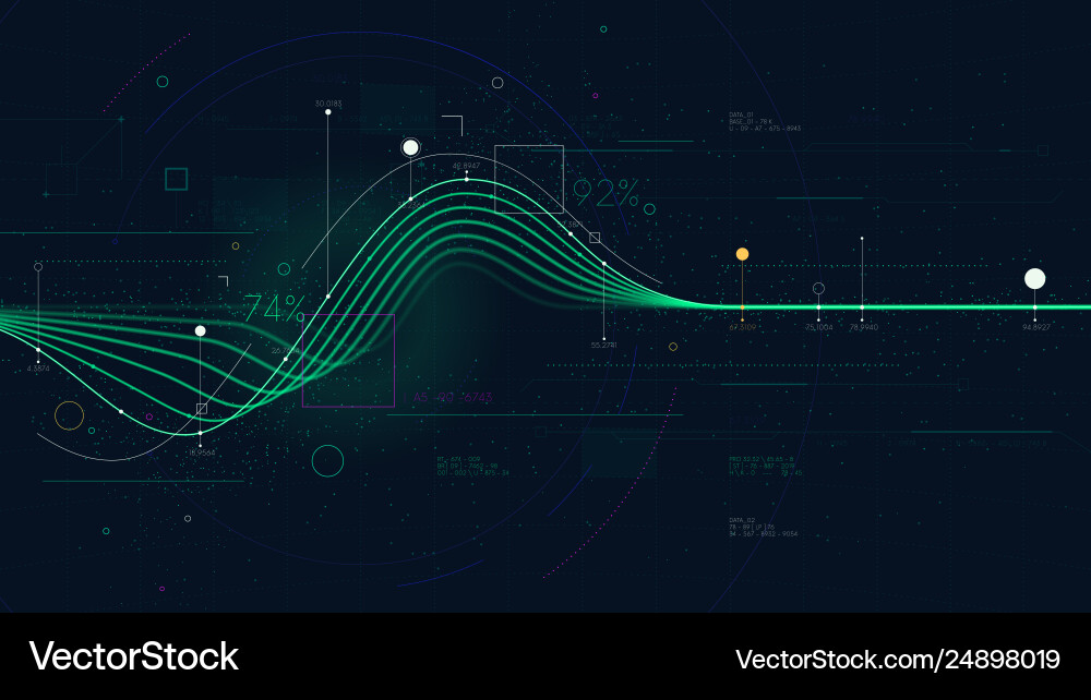 Financial Data Flow Visualization vector image
