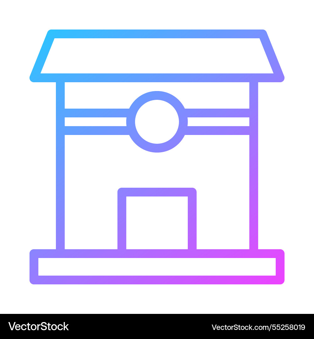 Gradient outline building icon vector image