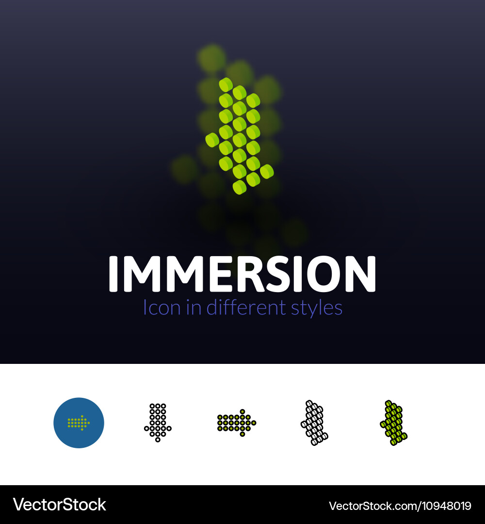 Immersion icon in different style vector image