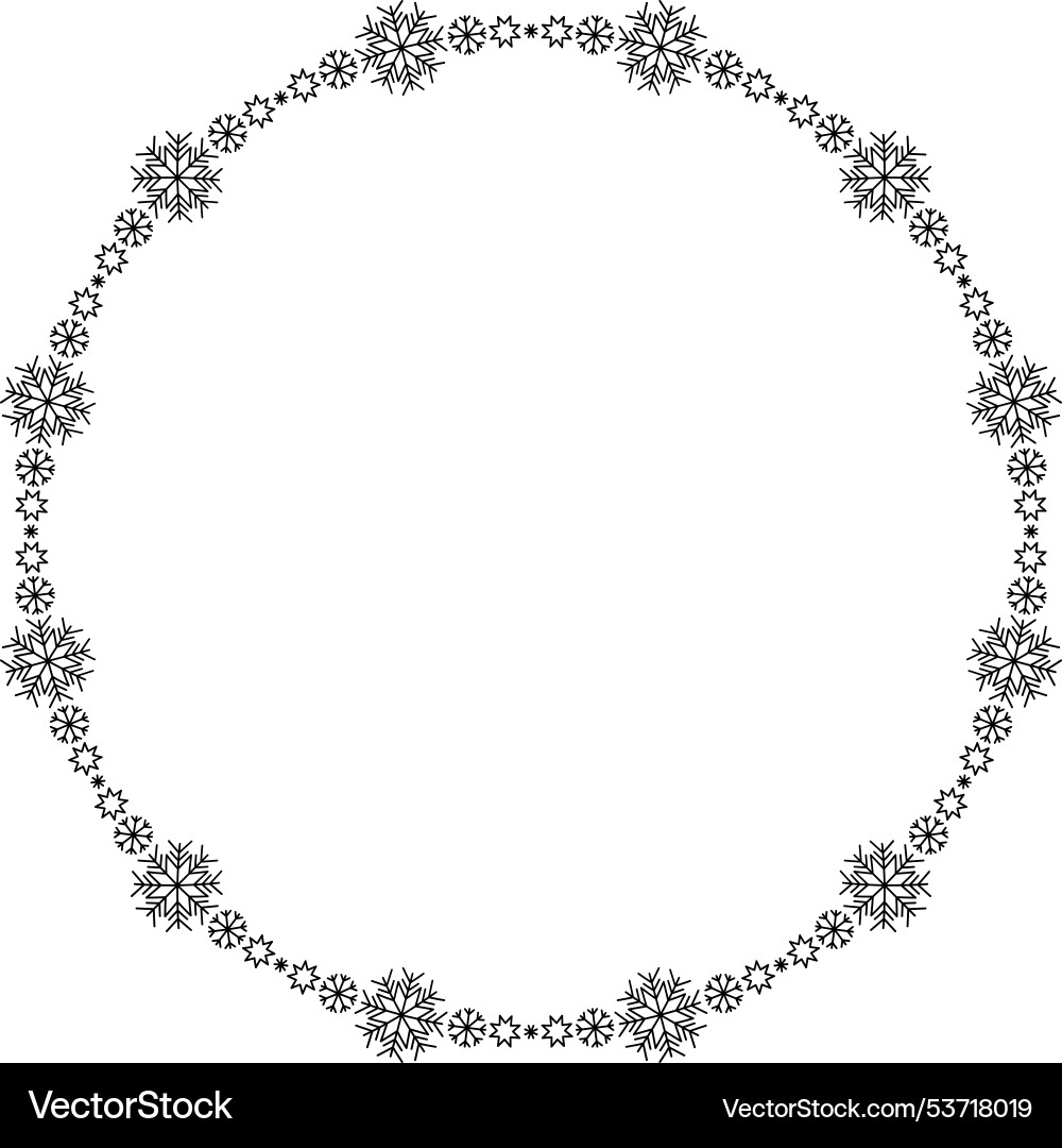 Snowflake circle frame winter round Snowflake circle frame winter round vector image