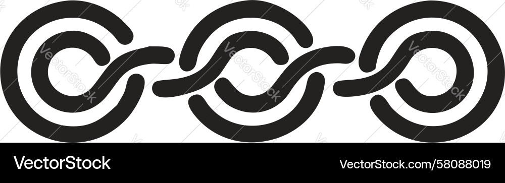 Triple Loop Connection Symbol Vector Image