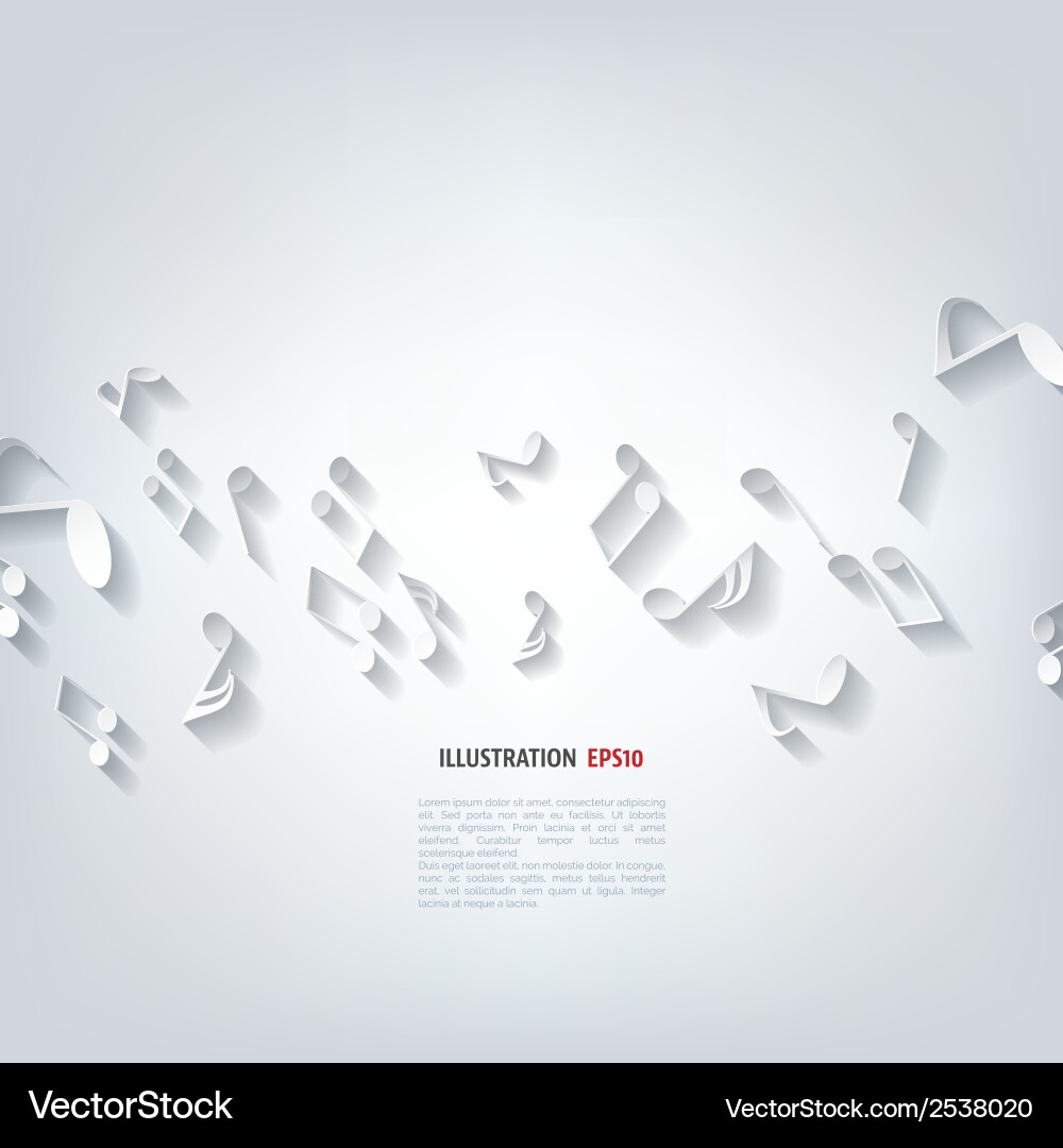 Abstract music background with notes Vector Image