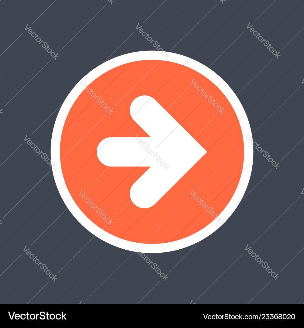 Arrow sign in a round icon web button created Arrow sign in a round icon web button created vector image