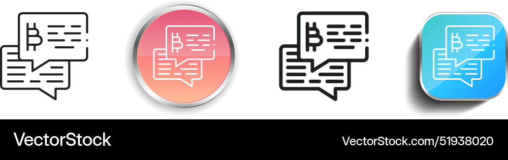 Bitcoin icon thin linear regular and button style Bitcoin icon thin linear regular and button style Vector Image