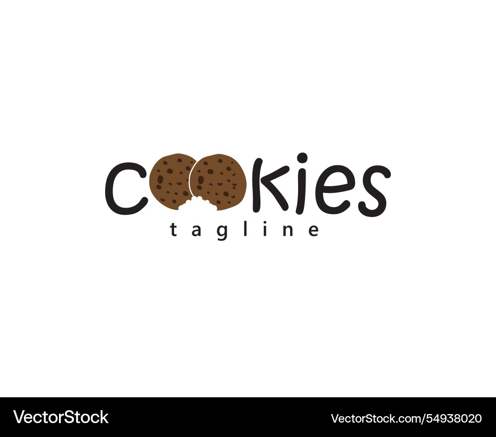 Creative two cookies in the shape of initials Vector Image