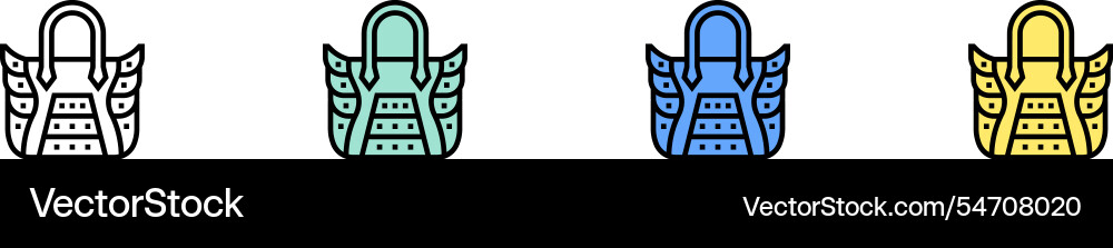 Crocodile leather bag icon outline green blue Crocodile leather bag icon outline green blue vector image