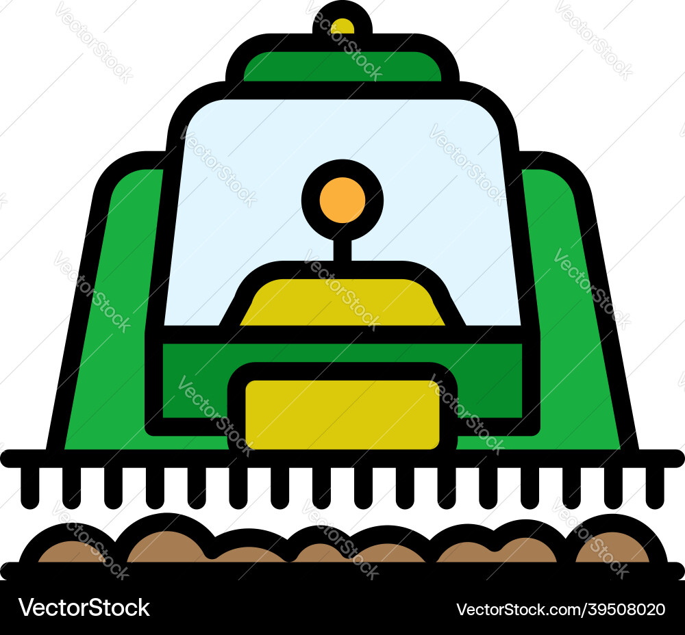 Front side of combine icon color outline Front side of combine icon color outline Vector Image