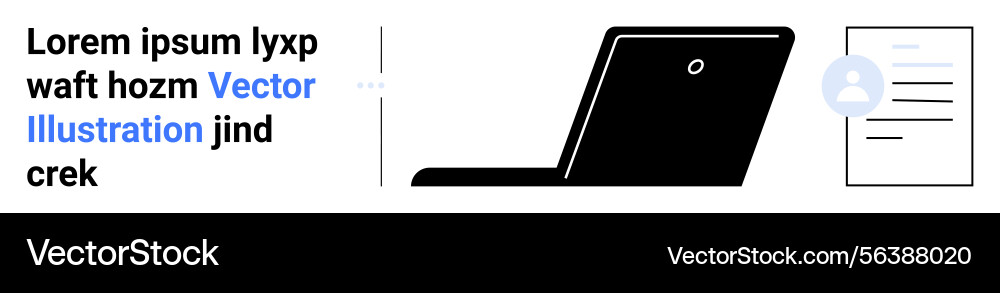 Laptop with profile icon and document displaying Laptop with profile icon and document displaying vector image
